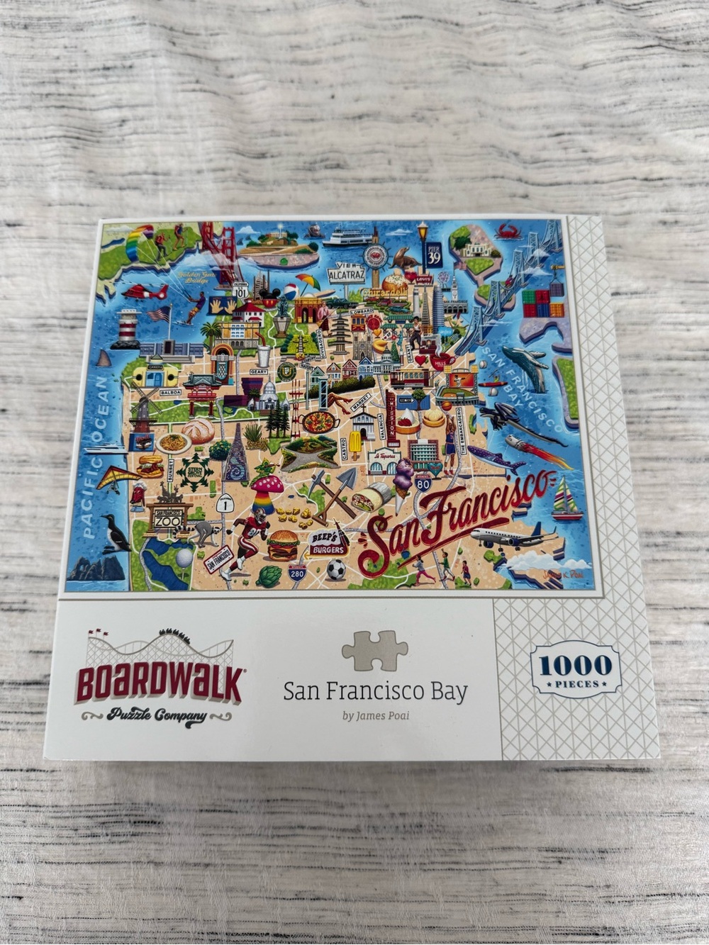 Boardwalk San Francisco Bay 1000-Piece Jigsaw Puzzle - Colorful Map Design